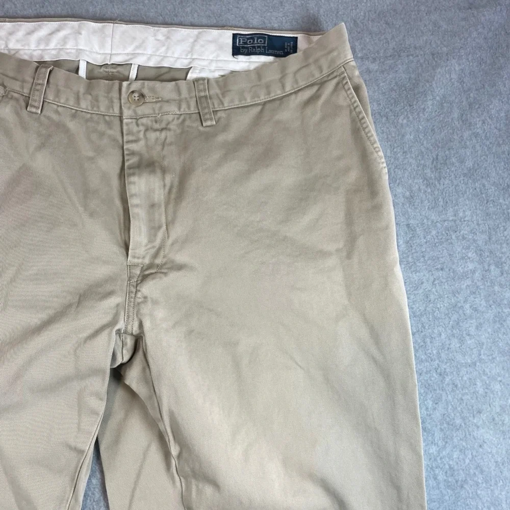 Polo Ralph Lauren Chino Pants Khaki Mens Size 37x30 Class Fit Causal Pants Tan - Picture 5 of 16